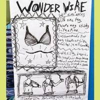 Sketches of bra and people wearing bras with words 'wonder wire' at the top