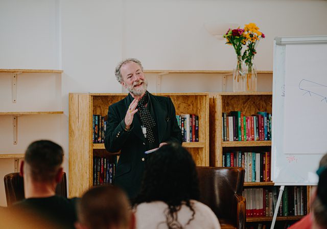 Author David Keenan speaking