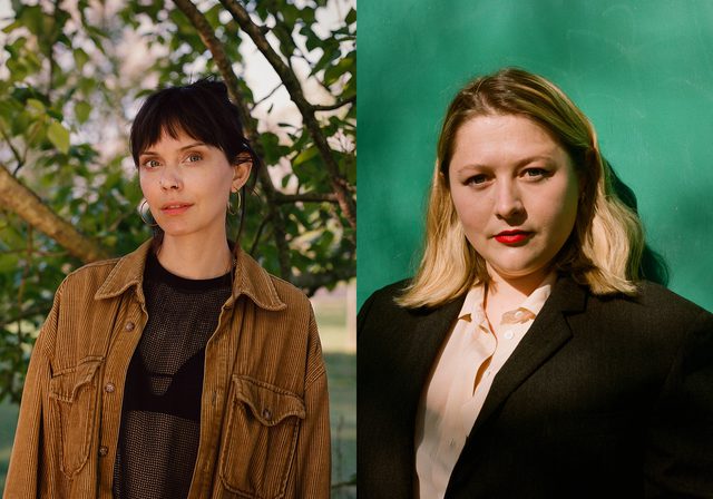 Author photos of Amber Husain and Rebecca May Johnson
