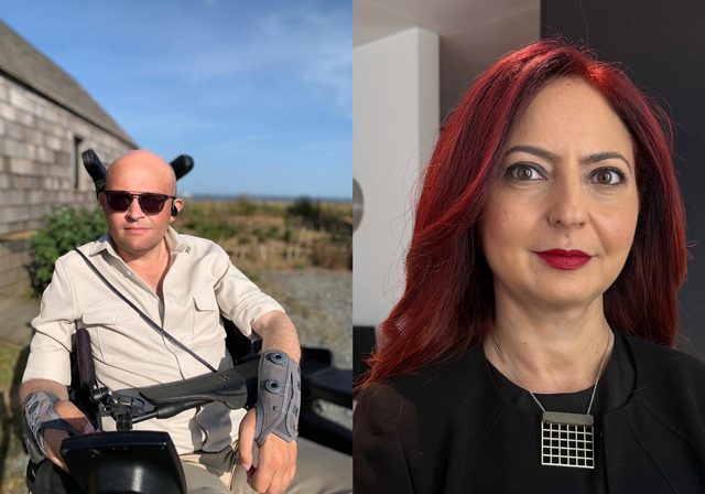 Author photos of Peter Apps and Lina Khatib
