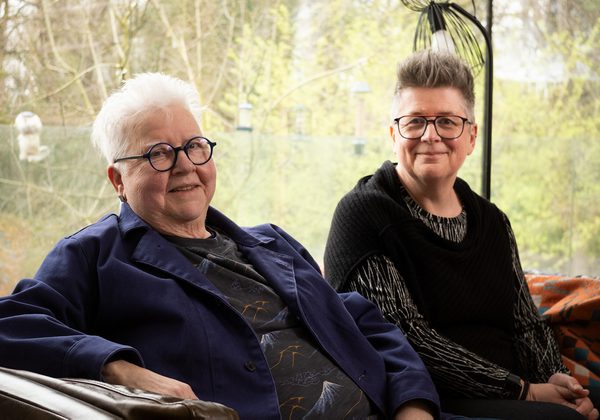 Photo of authors Val McDermid and Jo Sharp
