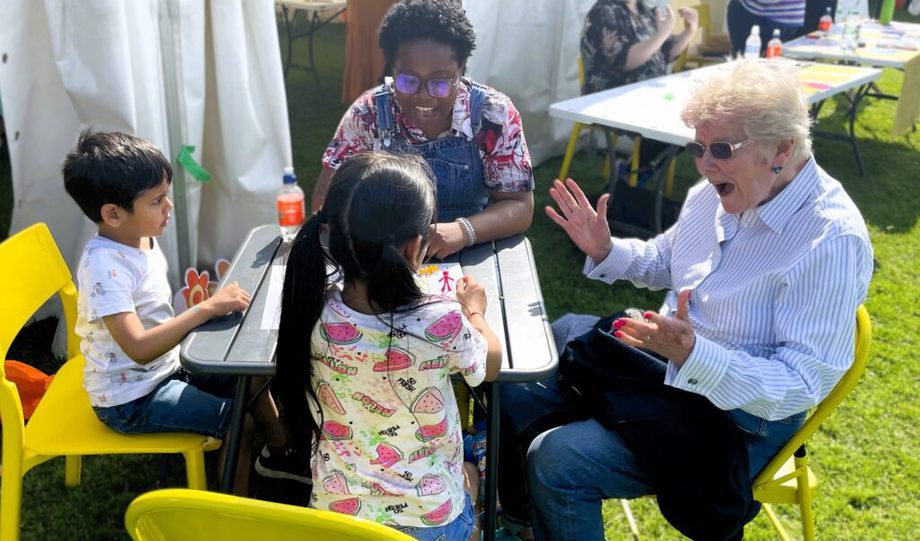 Group of people sitting around a table