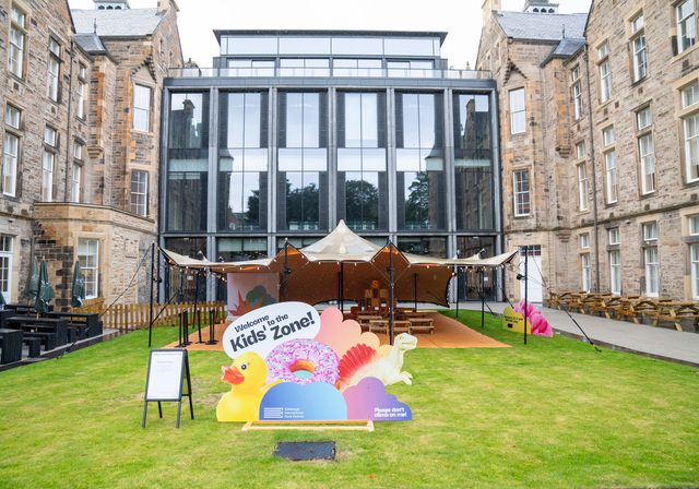 The Children's Tent at the Book Festival before it opens