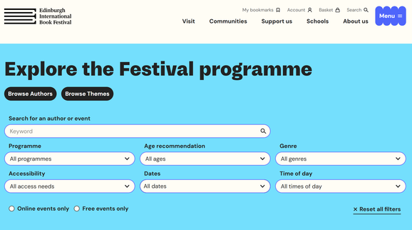 Screenshot of Book Fest events screen