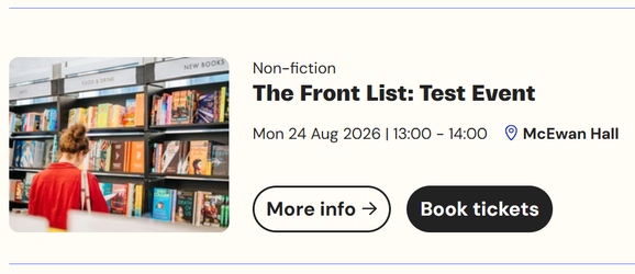 Screenshot of Book Fest event listing