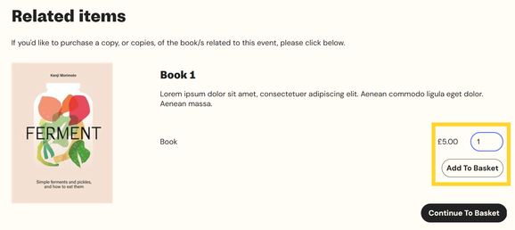 Screenshot of Book Fest buy a book page